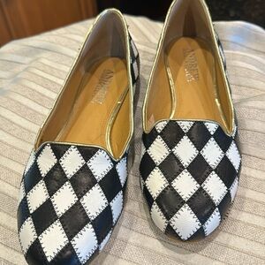 Andrew Steven’s Sylish Black and White Checkered Flats